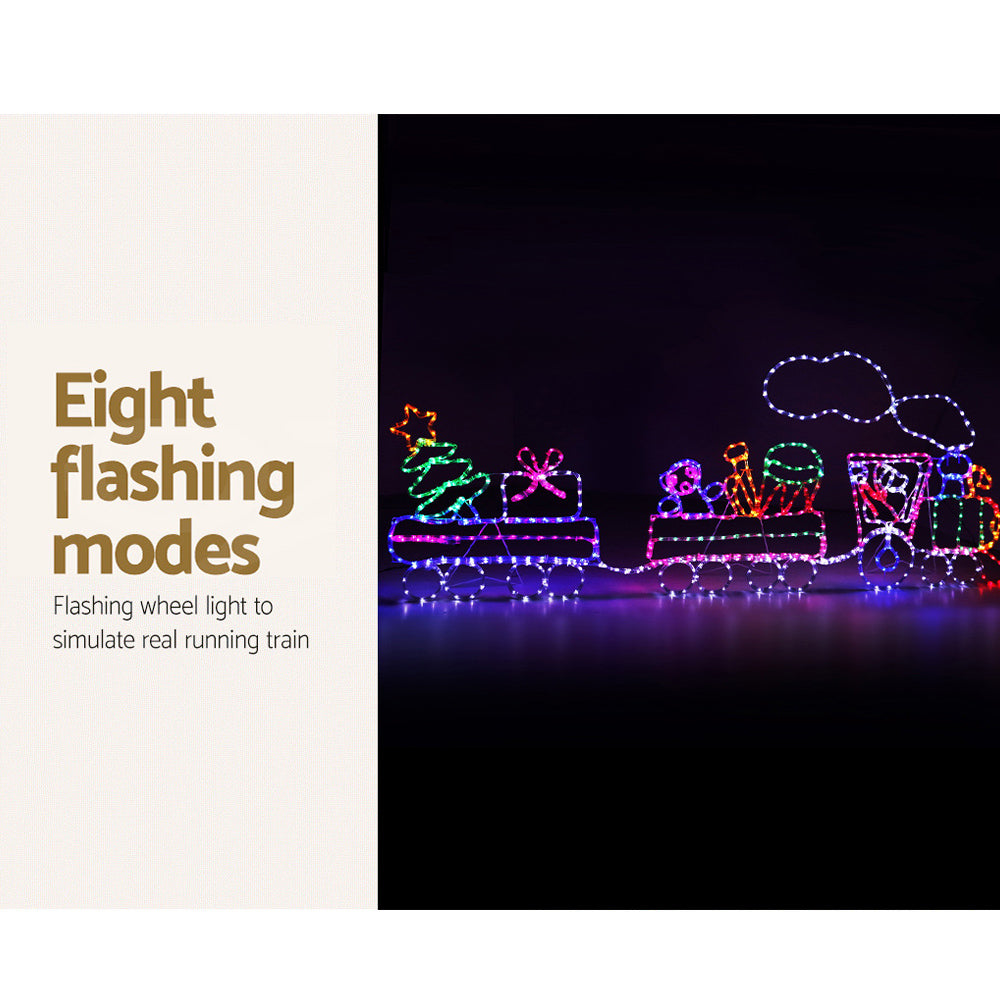 Jingle Jollys Christmas Lights LED Train Xmas Decoration Multi Colour
