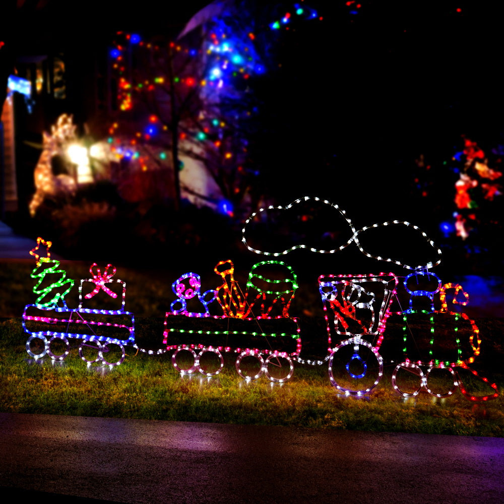 Jingle Jollys Christmas Lights LED Train Xmas Decoration Multi Colour